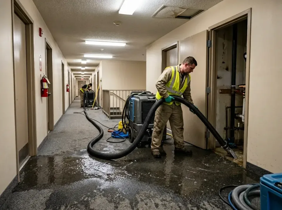 multi-unit-apartment-hallway-f-005 — frequently asked questions, Emergency Burst Pipe Water Extraction & Removal in French C…